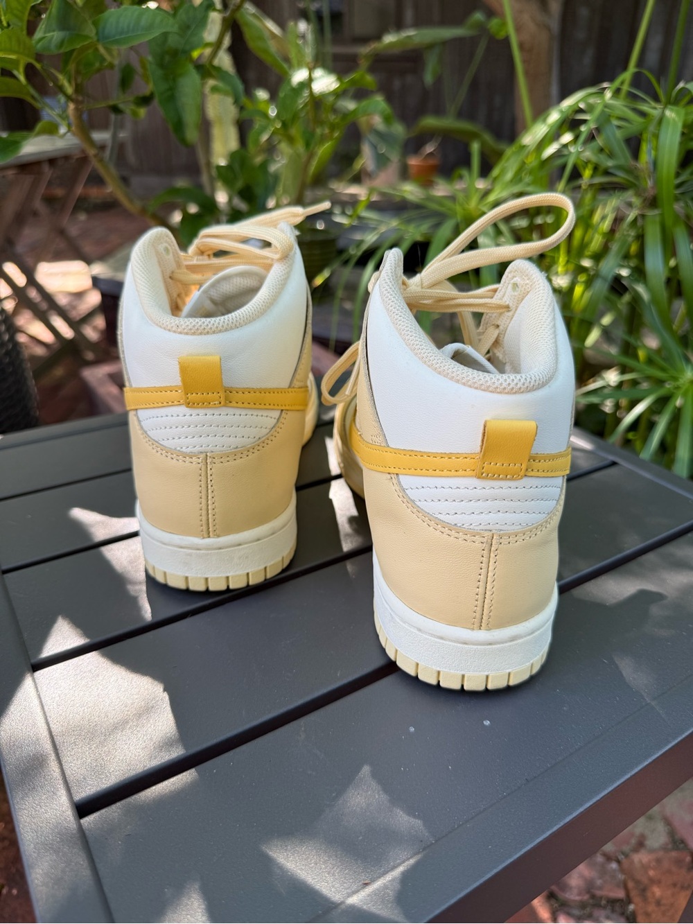 Nike High-Top Sneakers in Cream and Yellow - Picture 4 of 7